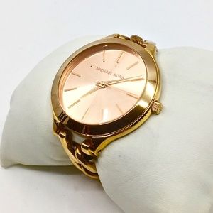 MICHAEL KORS~slim runway twist~ROSE-GOLD WATCH